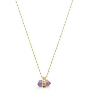 Brand new Maria dolores amethyst gold plated necklace real gem stone